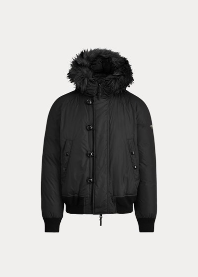 Chaquetas De Plumas Ralph Lauren Hombre Negros - RLX Faux Fur-Trim - LCHKQ5396